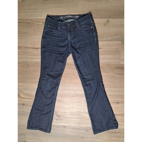 Express Denim - Express Blue Jeans Women's Eva Boot-Curvy Fit-Mid Rise-Dark Wash Size 0s